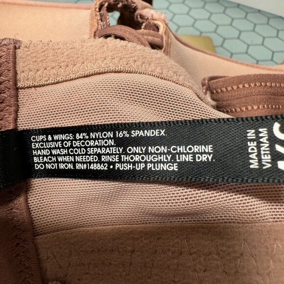 Torrid Curve Pushup Plunge XO Corset Bra 46C Blush Mauve Lace Underwire Padded - Picture 11 of 11